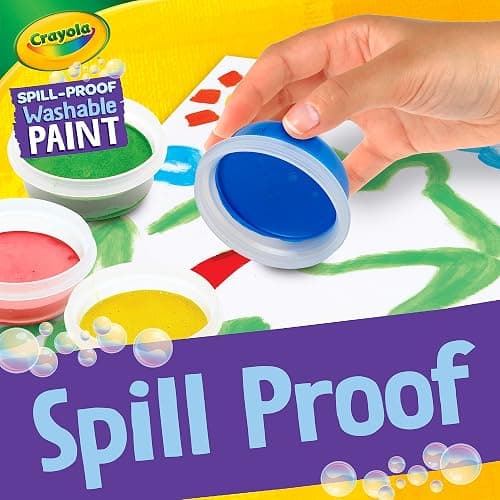 Crayola Spill Proof Paint Set - Washable Paint for Kids, Includes Paint Brush & Paper, No Drip, Less Mess Arts & Crafts, Toddler Gift, Ages 3+ thumbnail 9