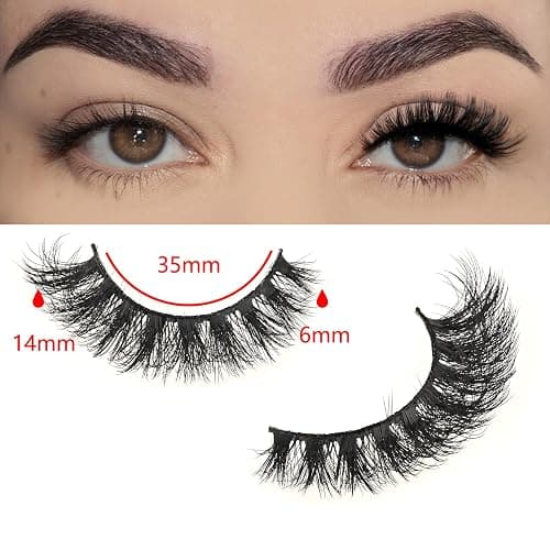 FARRED False Lashes Wispy Natural Strip Eyelashes 14mm Cat Eye Lash Strips Full Volume Fake Mink Eyelash Pack Natural Look 10 Pairs Short Thick Fluffy Cateye Pestañas Postizas for Women thumbnail 2