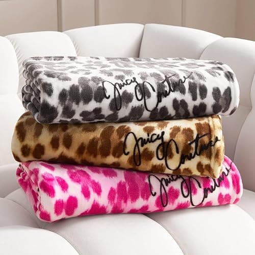 Juicy Couture Luxurious Throw Blanket for Couch - 50” x 70” Inches - Regent Leopard Print Blanket - Plush & Cozy Throw Blanket - Decorative Blankets for Sofas, Throws for Chairs, and Beds – Grey thumbnail 7