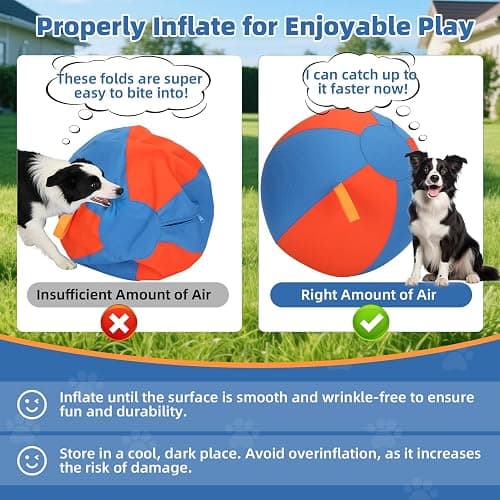 Deerift 18" Herding Ball for Dogs - Upgraded Material, Durable Dog Training Toy, Suitable for Border Collies, Australian Shepherds, and Other Medium to Large Herding Dog Ball thumbnail 3