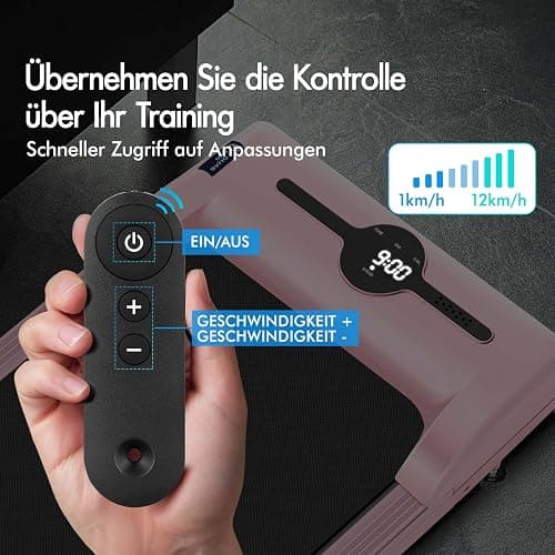 BLACK LORD Walkingpad Laufband, 9/12/16 km/h, Treadmill ohne/mit 9% Steigung, 2,2/3,0/3,2 PS, 120/130/140 kg Gewicht, tragbar, leise, LED-Display, App, Home Office, Joggen, Laufen, Fitness Maschine thumbnail 5