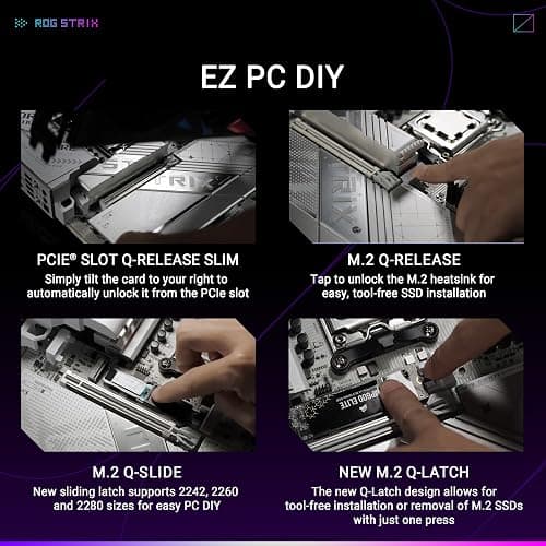ASUS ROG Strix X870-A Gaming WiFi AMD AM5 X870 ATX Motherboard 16+2+2 Power Stages, Dynamic OC Switcher, Core Flex, DDR5 AEMP, WiFi 7, 4X M.2, PCIe® 5.0, Q-Release Slim, USB4®, AI OCing & Networking thumbnail 5
