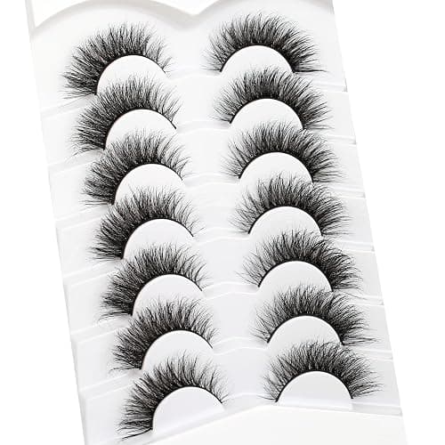 Pooplunch Manga Lashes False Eyelashes Doll Eye Natural Anime Lashes 8D Spiky Wispy Thick Faux Mink Eye Lash Strips 7 Pairs Pack - Doll-Eye|8-15MM thumbnail 8