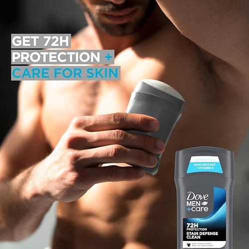 Dove Men+Care Deodorant Stick 4 Count Stain Defense Clean for Men, Anti-white Marks & Anti-yellow Stains with 72-hour Sweat and Odor Protection 2.7 oz thumbnail 6