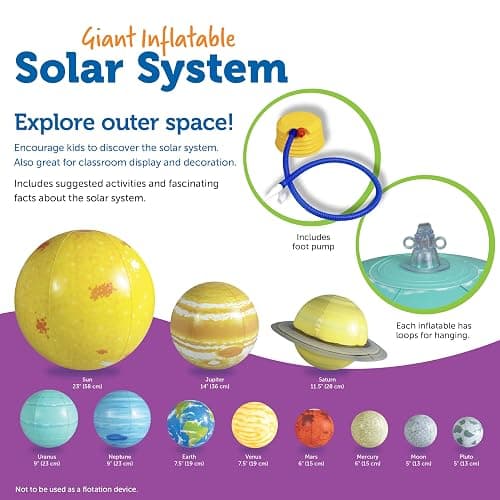 Learning Resources Giant Inflatable Solar System - Project Kit, Space and Planet Model, Constellation Classroom Globe, STEM Science Projects Gifts, Preschool , Teacher Must Haves thumbnail 7