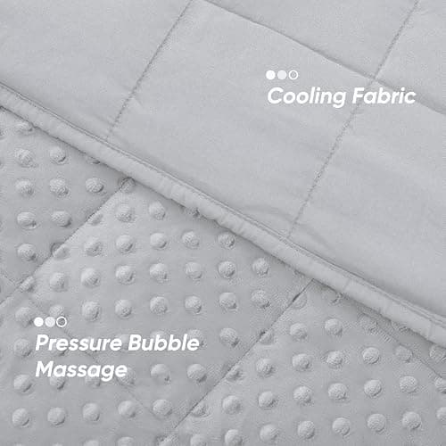 WAIBIO Weighted Blanket for Adults, Comfortable and Soft Throw Weighted Blanket with Premium Glass Beads for All Season 15 lbs 60"x80", Light Grey thumbnail 4