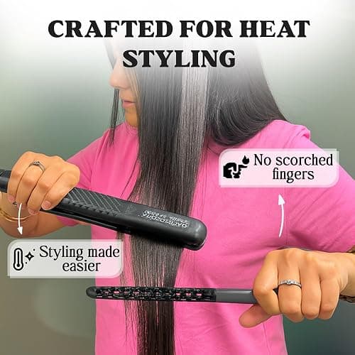 HerStyler Hair Comb For Straightening - Protects Hands - No More Knots - Styles Like A Pro - Versatile Hair Styling Comb - Travel Friendly (Black, Plastic, Dry Hair, 1 Count Pack of 1) thumbnail 4
