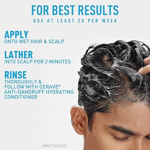 CeraVe Hydrating Anti Dandruff Shampoo, 1% Pyrithione Zinc Dandruff Treatment With Ceramides, Niacinamide & Hyaluronic Acid, Helps Eliminate Flakes & Provides Itchy Scalp Relief, Sulfate Free, 12 Oz thumbnail 10