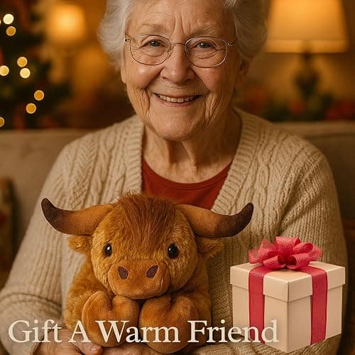 Lulumaia Stuffed Animal Heating Pad for Cramps - Microwavable Stuffed Animal Heating Pad for Neck and Shoulders - Microwave for Tension, Stress Relief Gift in Canvas Bag (Highland Cow) thumbnail 6