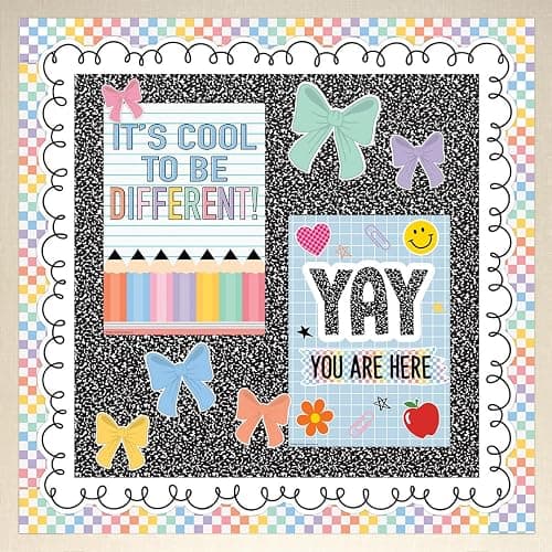 Teacher Created Resources Cool for School Checkers Straight Rolled Border Trim - 50ft - Decorate Bulletin Boards, Walls, Desks, Windows, Doors, Lockers, Schools, Classrooms, Homeschool & Offices thumbnail 9