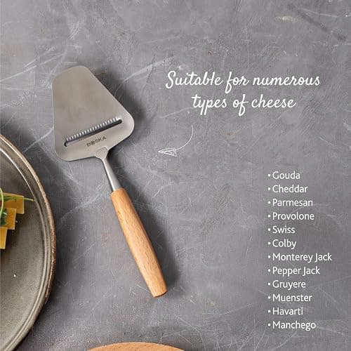 BOSKA Cheese Slicer Amigo - Non-Stick Slicer, Beech Wood Handle | Suitable for multiple cheese types and vegetables; stainless steel blade, non-stick treatment and ergonomic grip thumbnail 4