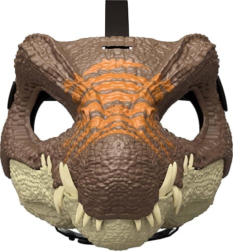 Mattel Jurassic World Rebirth Spinosaurus Dinosaur Mask, Role-Play Head Wear, Movie-Inspired Costume Gear, Openable Jaw, Realistic Texture and Color, Adjustable Strap - Image 1