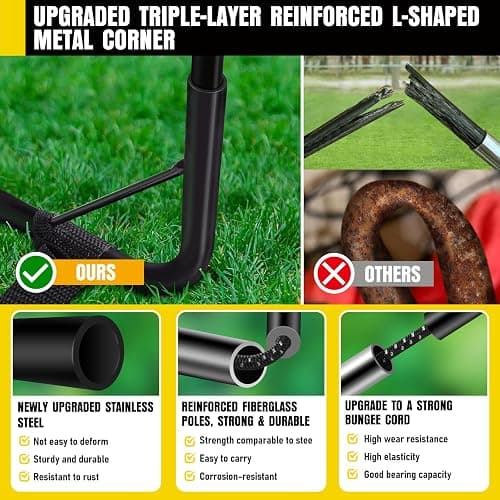 Soccer Goal, Kids Soccer Goals for Backyard Set, 2 Pack of Portable Pop Up Soccer Net with Soccer Ball, Cones, Complete Training Equipment for Youth, Toddler Outdoor Sports Games thumbnail 4