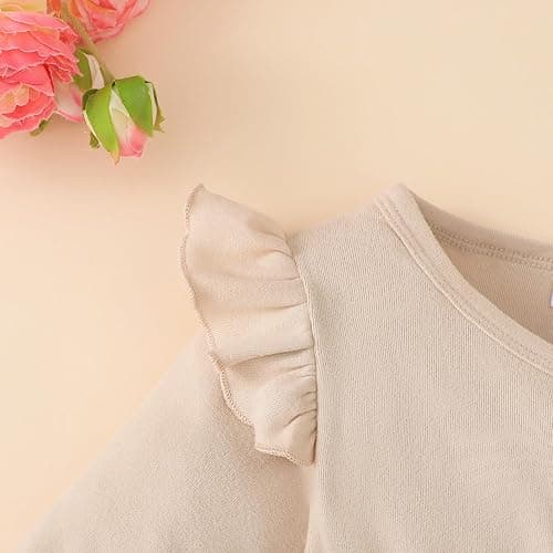 YWFSHOP Baby Toddler Girl Dress Outfit Fall Winter Clothes Crew Neck Corduroy Long Sleeve Dresses with Bow Headband thumbnail 5