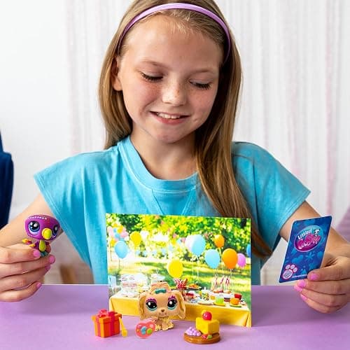 Littlest Pet Shop Series 2 Petfluencer Garden Party | Petfluencer Set Has 2 LPS Mini Pet Toys 4 Accessories 1 Backdrop 1 Collector Card And 1 Virtual Code | Collectable Toys For Girls And Boys thumbnail 4