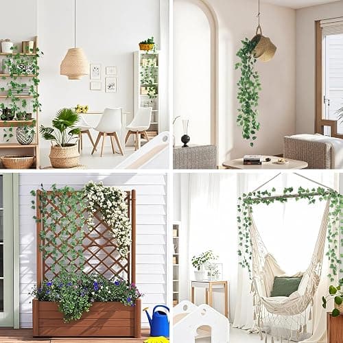12 Pack Artificial Ivy Garland, 84 Ft Fake Vines Hanging Plants for Room Decor, 72 Leaves Aesthetic Faux Greenery Garland Vines with Strengthened Joint Prevent Leaves Falling Off for Wall Decor thumbnail 7