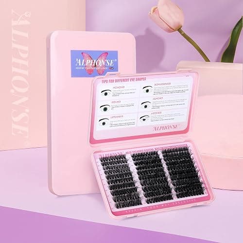 Fluffier Lash Clusters Thick Volume Lash Extension 10-18mm Cluster Eyelash Extensions DIY Individual Lashes Wispy at Home Pestañas Pelo a Pelo by ALPHONSE (60D+80D+100D, 300pcs) - Ⅱ Fluffy 60+80+100D thumbnail 7