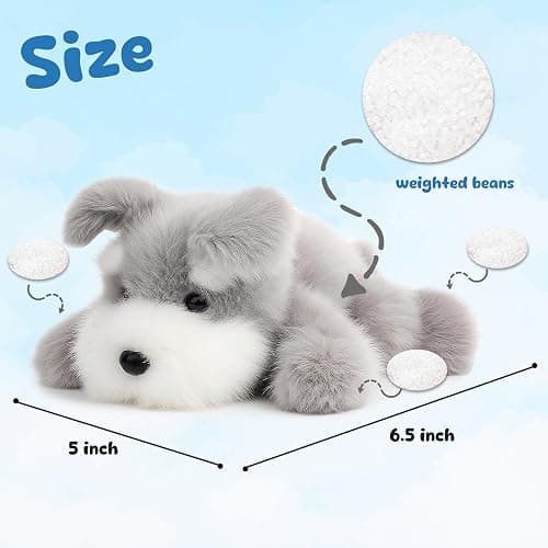 Mushymallow Adorable Schnauzer Dog Stuffed Animal Soft Plush Toy Cute Birthday Gifts for Boys Girls Kids Toddlers thumbnail 3