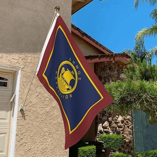 Easdey Flag Of Corfu Flags For Outside 2x3ft Polyester Outdoor Decor Flag Patio Camping Banner Garden Party Flag With 2 Brass Grommets, Black thumbnail 6