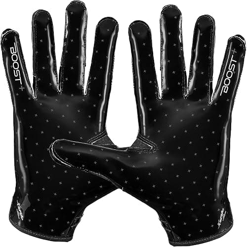 Grip Boost Football Gloves - Solid Stealth 6.0 Boost Plus Sticky Technology - Adult and Youth Football Gloves for Wide Receiver - Men's and Boys Sizes thumbnail 2