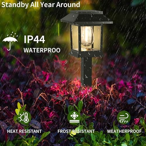 Greluna Solar Lights Outdoor,12 Pack 3000K Waterproof Auto On/Off Solar Pathway Lights for Your Garden, Landscape, Path, Yard, Patio, Driveway,Walkway Decor thumbnail 4