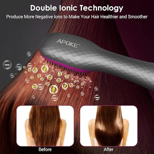 APOKE 3 in 1 Hair Dryer Brush Professional 1200W Powerful Ceramic Tourmaline 3 Heat/2 Speed Settings One Step Hair Dryer and Styler (Gray) thumbnail 5