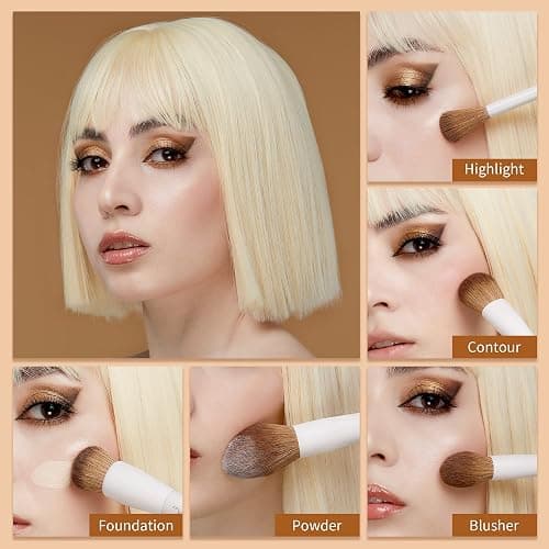 Jessup Makeup Brushes 14Pcs Makeup Brush Set Premium Synthetic Powder Foundation Contour Blush Concealer Eye Shadow Blending Liner Make Up Brush Kit Light Grey T329 thumbnail 3