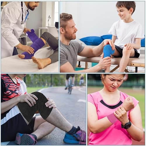 Treela 36 Pcs Self Adherent Bandage 4" X 5 Yard Wrap Breathable Cohesive Bandage Elastic Adhesive Tape for Stretch Athletic Sports Wrist Ankle(Assorted Color) thumbnail 6