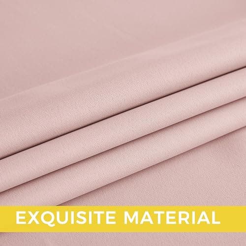 NICETOWN Blush Pink Blackout Curtains 63 Inches Long 2 Panels for Girls Room, Bedroom, Nursery Thermal Insulated Blackout Drapes Solid Grommet Noise Reducing Window Curtains, W40 thumbnail 5