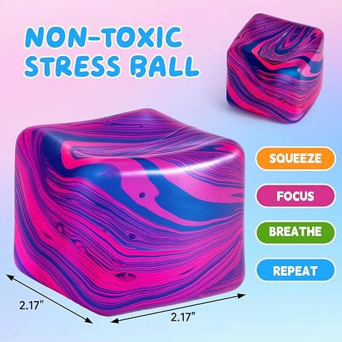 Fidget Toys Squishy Stress Cube, Stress Balls for Adults Kids Squishies Anxiety Relief, Ice Cube Squishy Sensory Toys for Kids with Autism, Fidgets for Classroom Prizes Party Favors Toys (Pink) thumbnail 2