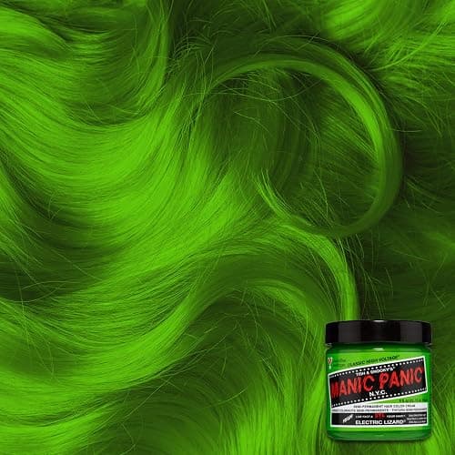 MANIC PANIC Classic Electric Lizard Semi Permanent Hair Color - Bright Neon Green Hair Dye for Women & Men That Lasts 4-6 Weeks - Vegan, Ammonia & Cruelty-Free - Create & Mix Custom Shades (4oz) thumbnail 4
