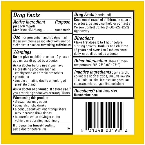 Dramamine Motion Sickness Less Drowsy, Travel Vial, Multicolor, 8 Count thumbnail 5