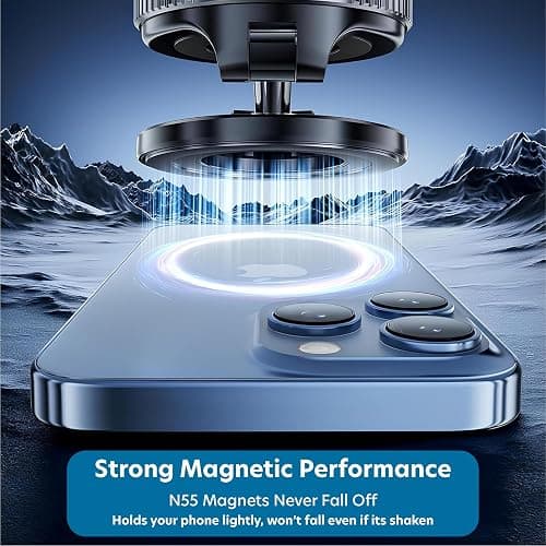 Magnetic Car Phone Holder, 360° Adjustable Car Accessories for Women & Men Compatible with Magsafe Car Mount for iPhone & All Smart Devices and Gadgets thumbnail 4