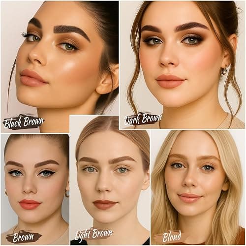 UCANBE 25PCS Eyebrow Stamp Stencil Kit With Dual-Color Eyebrow Stamp Pomade,20 Reusable Eyebrow Stencils,Finising Powder,Brush,Eyebrow Razor,Zipper Pouch,Waterproof Eye Brow Stamping and Shaping Kit04 thumbnail 8