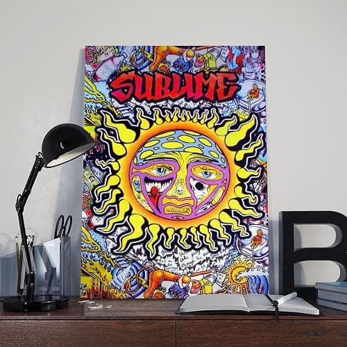 Music Sublime Posters Personality of The Sun Canvas Art Poster Poster Wall Art Decor Print Picture Paintings for Living Room Bedroom Decoration Unframe 12x18inch thumbnail 8