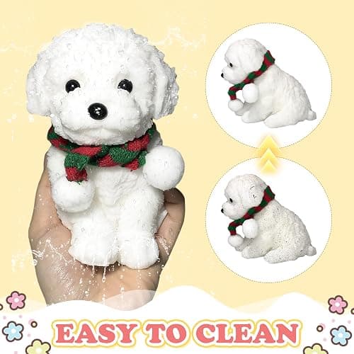 Big Taba Squishy, Cute Teddy Dog Squishy Toys, Handmade Ultra Soft Squishy Fidget Toys, Silicone Squeeze Toys for Kids & Adults, Stress Relief Gifts for Relaxation & Sensory Play (White Teddy Dog) thumbnail 5