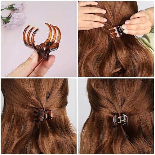 6 Pieces Hair Claw Clips, Morhom 1.3 Inch Jaw Clips for Thick or Medium Hair thumbnail 4