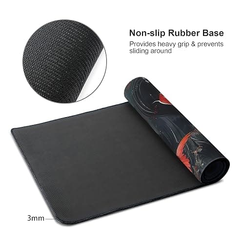 Koi Fish Large Mouse Pad,Gaming Keyboard Desk Pad,Extended Mouse Mat Non-Slip Rubber Base with Stitched Edges for Office Game Home XXL 35.4"x15.7" thumbnail 4