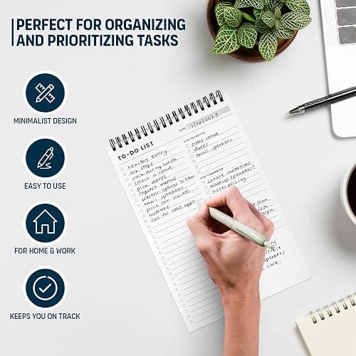 Of a Happy Kind To Do List Notepad: With Multiple Functional Sections - 6.5 x 9.8 60 Sheets - Spiral Daily Planner Notebook - Task CheckList Organizer Agenda Pad for Work - Note and Todo Organization thumbnail 3