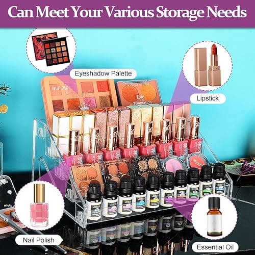 JessLab Nail Polish Organizer, 5-Tier Clear Acrylic Nail Polish Rack Essential Oil Holder Cosmetic Display Case Makeup Organizer Cosmetics Storage for Bathroom Vanity Countertop thumbnail 6