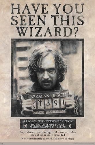 Trends International The Wizarding World: Harry Potter - Sirius Black Wanted Poster Wall Poster, 22.375" x 34", Unframed Version - Image 1