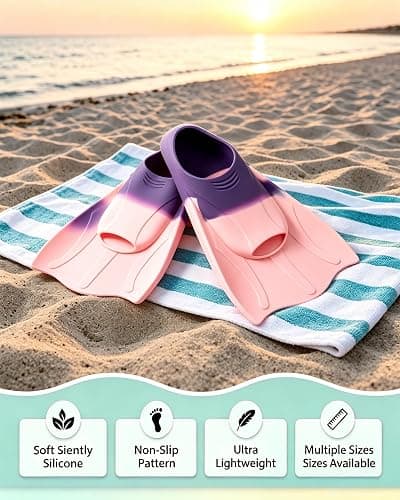 seasprint Swimming Training Fins, Comfortable Swim Flippers for Swimming and Diving, Swim Fins for Lap Swimming, Size Suitable Kids Girls Boys Adult thumbnail 6