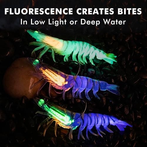 TRUSCEND Pre-rigged Fishing Jig Lures for Freshwater and Saltwater, Innovative Super Durable TPE Bass Lures, Lifelike Shrimp Crayfish Swimbait, Weedless Lure for Crappie Trout Walleye, Keep Separately thumbnail 6