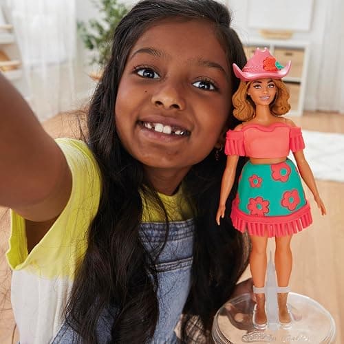 Play-Doh Barbie Florals and Fringe Set, Make Doll Clothes with Modeling Compound & 9 Fashion Accessories, Arts & Crafts for Girls & Boys 5+ thumbnail 8