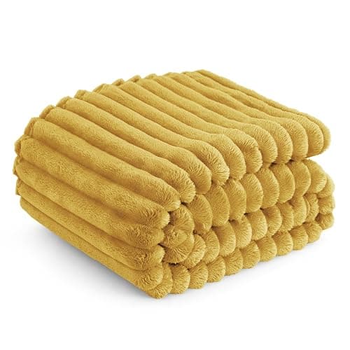 Bedsure Honey Fleece Blanket for Couch - GentleSoft Cozy Soft Blankets for Women, Cute Small Throws for Girls, 50x60 Inches - Honey - Throw (50" x 60") - Image 1