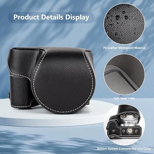 MUZIRI KINOKOO Camera Case for Sony ZV-E10 II, PU Leather Protective Case for Sony Alpha ZV-E10 II/ZVE10 II Camera with 16-50mm Lens - Removable Case with Shoulder Strap & Storage Pocket - Black thumbnail 6