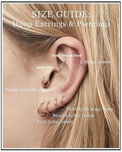 Unisex Dainty Tiny 18k Real Gold Plating Cartilage Huggie Hoop Earrings, 16G Surgical Steel Small Endless Hinged Hoops Earring for Earlobe Cartilage Helix Rook Daith Conch Nose Lip Body Piercing Jewelry thumbnail 2
