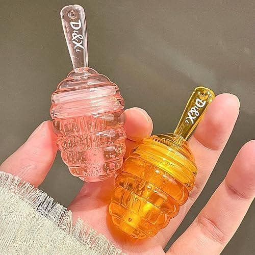 2PCS Small Peach & Honey Lip Oil & Mask: Moisturizing Day & Night Lip Sleeping Masks, Scrubs & Exfoliator thumbnail 5