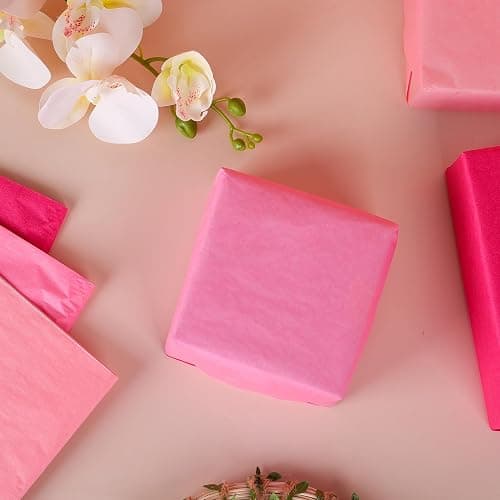 90 Sheet Pink Tissue Paper Recyclable Pink Wrapping Paper 14"x20"for Wedding Valentine Mother's Day Birthday DIY Art Craft Party Favor Decoration thumbnail 3