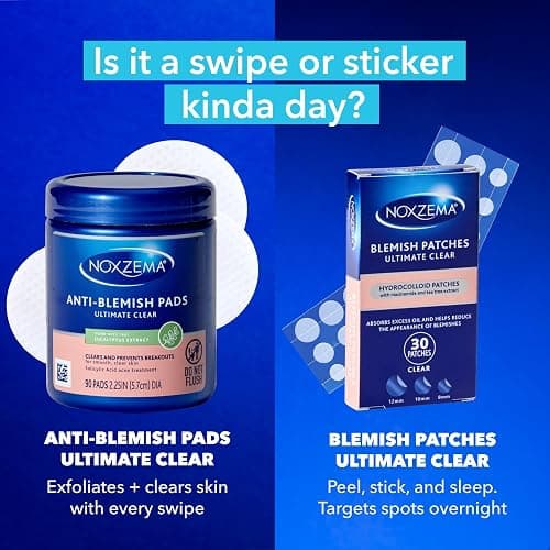 Noxzema Hydrocolloid Pimple Patches with Niacinamide & Tea Tree Extract, Acne Treatment for Face Blemishes, Absorbs Oil & Reduces Breakouts, Dermatologist Tested, 30 Count thumbnail 8